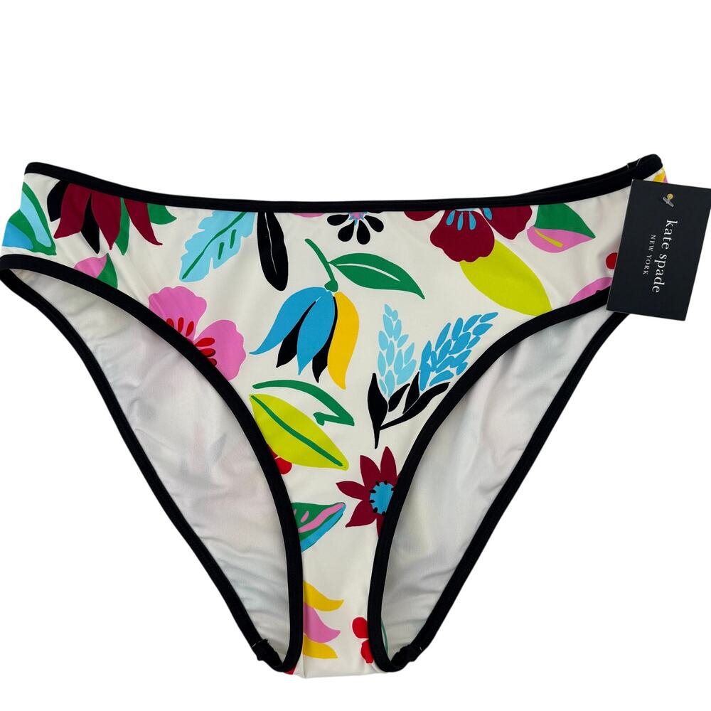 Kate Spade Safari Floral High Cut Bikini Bottoms Womens Sz XL